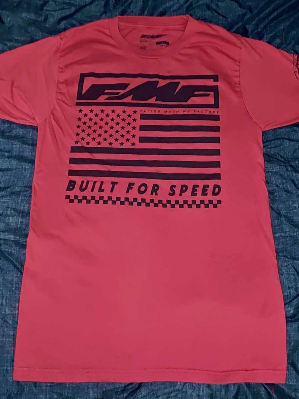 FMF Built For Speed Short Sleeve Red Tee With Black Graphics